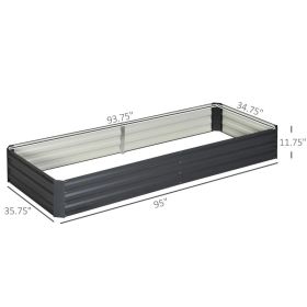 Galvanized Raised Garden Bed, Easy DIY And Cleaning For Growing Flowers, Herbs, Succulents, Gray