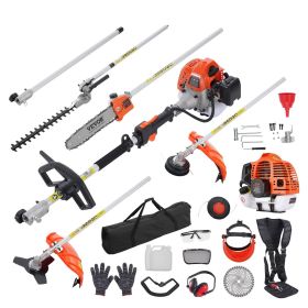 VEVOR 52CC 6-in-1 Multi-Functional Trimming Tools, Gas Hedge Trimmer, Weed Eater, String Trimmer, Brush Cutter, Edger