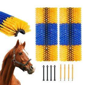 Livestock Scratching Brush, 2 Pcs Horse Brush with 4 Screws, 17.1 x 7.5 in Cow Scratcher, for Back Itch Relief & Keep Cleaning