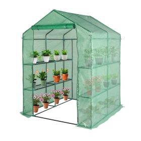Greenhouse for Outdoors Indoors, Walk-in Small Greenhouse Thickened PE Cover & Heavy Duty Powder-Coated Steel, Sturdy Portable Warm House