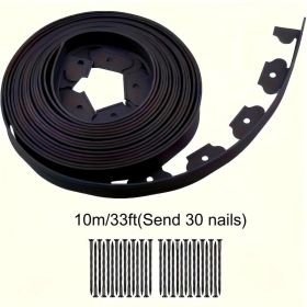 Landscape Edging With Anchoring Spikes No-Dig Garden Edging Kit Flexible Plastic Supplies For Flower Beds, Patios, Lawns, Pavers, And Paths (Option: Black)