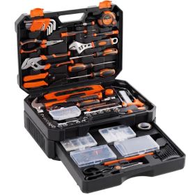 330pcs Hand Tool Set, Professional Grade, Organized Storage Case, Black-Red or Black-Yellow for Garage, Workshop& Emergency (Option: Black Yellow)
