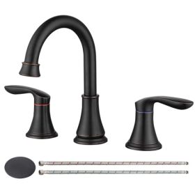 2-Handle 8 inch Widespread Bathroom Sink Faucet Oil-Rubbed Bronze Lavatory Faucet (Option: As picture)