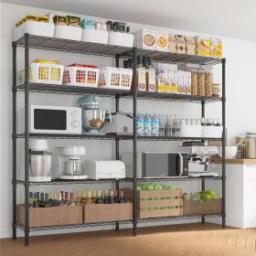58''W  Adjustable  Storage Shelves 1500LBS  NSF  Wire Shelving Unit 5 Tier Metal Shelving for Storage Rack Shelves for Storage Heavy Duty Garage (Option: 36116948)