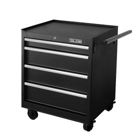 Tool Storage Cabinet And Cart 27Inch Metal Tool Cabinet With 4 Drawer,Rolling Wheel, Ball Bearing Sliders, Black Powder Coating, Suitable For Gar (Option: Cabinet with Extra Width)