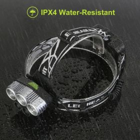 Rechargeable Headlamp 20000 Lumen LED Headlight 6 Modes Headlamp Flashlight For Camping Cycling Hiking Hunting Emergency (Option: AS PIC)