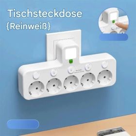 4-Way EU Socket Multi-Plug Power Strip Adapter With USB (Option: as show)