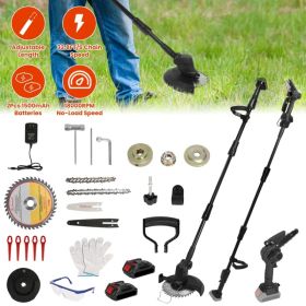 Cordless 3-in-1 Pole Saw/Mini Chainsaw/Grass Trimmer - 21V 1500mAh x2 Batteries, 4/6in Cutting Chain, 13in-75.2in Adjustable Length, Safety Switc (Option: AS PIC)
