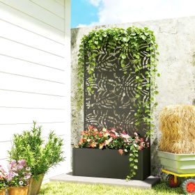 Metal Planter Box With Trellis (Option: Black)