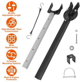 Heavy Duty Boat Transom Saver, 28-40in Adjustable Outboard Motor Support - Shock-Absorbing Rubber Strap, 2 Mounting Options, Fits Under 100 HP En (Option: AS PIC)