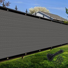Artpuch Privacy Fence Screen Dark Grey Customized Outdoor Mesh Panels for Backyard, Balcony,Patio,Construction Site with Zip Ties (Color: Dark Grey, size: 4x243 ft)