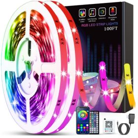 Tenmiro Led Lights For Bedroom Music Sync Color Changing Strip Lights With Remote And App Control RGB Strip, For Room Home Party Decoration (Option: RGB)