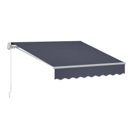 Manual Retractable Awning, 8.2' X 6.6' Outdoor Patio Awning Retractable Sun Shade, Patio Door Window Water-Resistant Polyester Sunshade Shelter W (Option: Default)