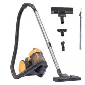 Canister Vacuum Cleaner for Home, Lightweight Portable Vacuum Cleaners with Automatic Retractable Cord, Bagless Vacuum with Washable HEPA Filter (Option: black-yellow)