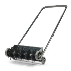 19in Push Spike Aerator, Heavy Duty Rolling Lawn Aerator, Rotary Spike Lawn Aerator, Manual Aeration Equipment with U-shaped Handle, for Lawn Gar (Option: 54347673)